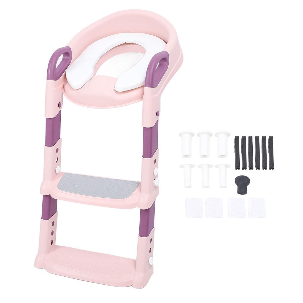 Toddler Potty Training Seat Foldable Toilet Training Seat Anti Slip Toddler Toilet Seat with Step