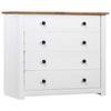 Day and Night - Day and Night Panama Style Side Cabinet White Pine Wood 80x40x73 Cm