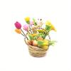 1:12 Miniature Clay Round Fruit Flower Basket Fruit Basket Model Garden Balcony Micro Landscape Decoration Collection