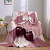 Bow-Tied Cherries Flannel Blanket Warm Soft Halloween Christmas Couch Warm Cozy Decorative Decor Gift for All Season
