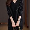 New Autumn and Winter Super Good-looking Thickened Sweater for Women Loose and Lazy Style Mid-length Wool Base Shirt