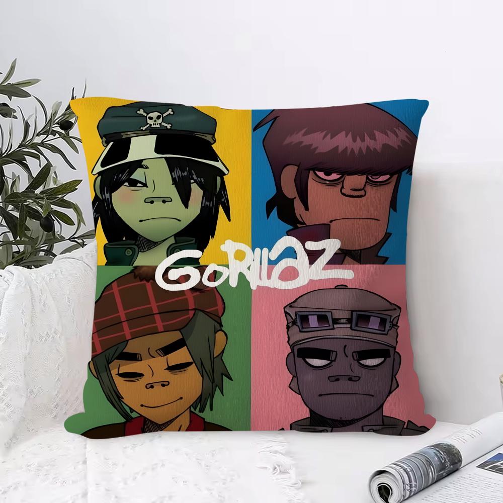 Music Prints G-Gorillaz Pillow Case Ultra Soft Skin Friendly Fabric Cloud Like Comfort & Concealed Zipper