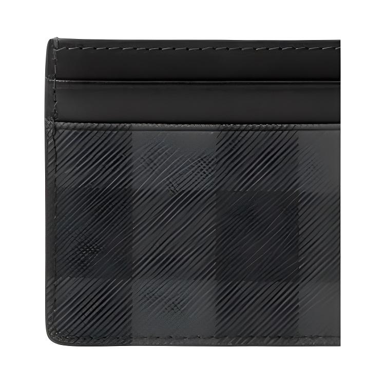 Burberry Check Classic Plaid Logo PU Card Holder Men Accessories Charcoal 81122551