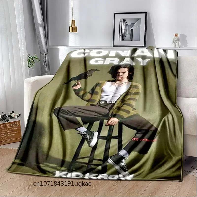Conan Gray Poster Thin Blanket,POP Singer Posters Printed Soft Warm Flannel Sofa Bed Bedroom Blankets Home Travel,Decke,frazad