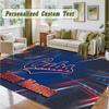 Crystal Velvet Square Rug Custom NameChicago Cubs Pattern Non Slip Home Floor Decor Rug