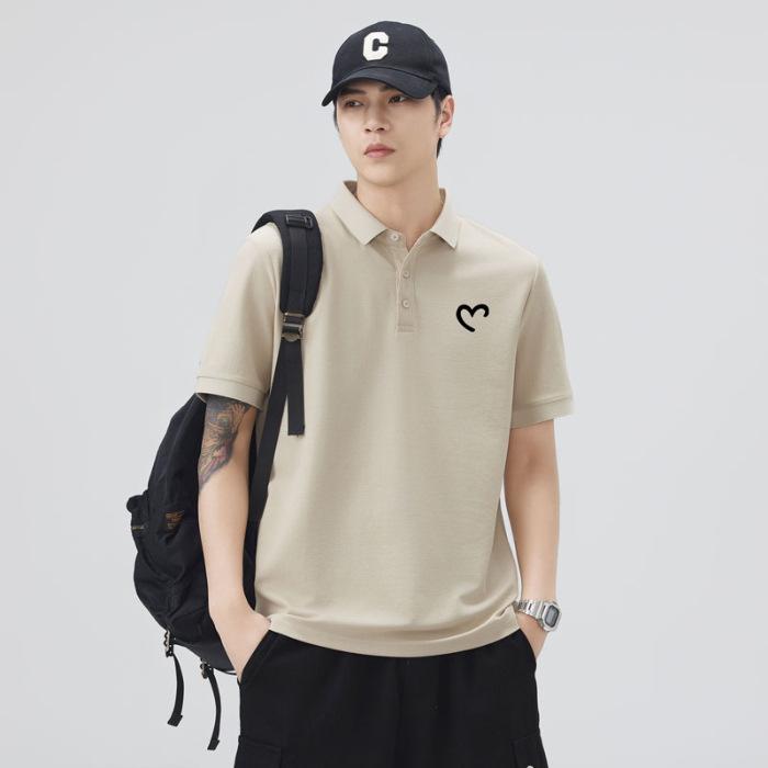 Summer Thin Three-dimensional Silicone Printed Short-sleeved POLO Shirt Men's T-shirt Top