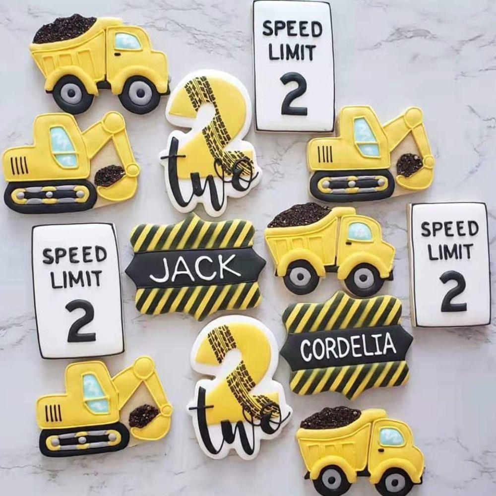 Dumper Gravemaskin Rustfritt Stål Kakeutstikkere Kakedekorasjonsverktøy Modelleringsform Kjeksform