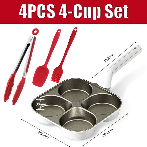 Egg Frying Pan 4-in-1 Pancake Omelette Pan Titanium Nonstick Grill Pan Breakfast Skillet with Ergonomic Handle for All Stoves