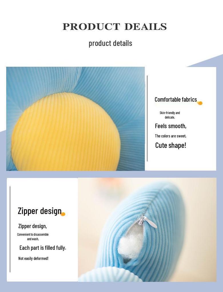 Petal Daisy Cushion: Sunflower Pillow for Office Chairs, Floors & Futons