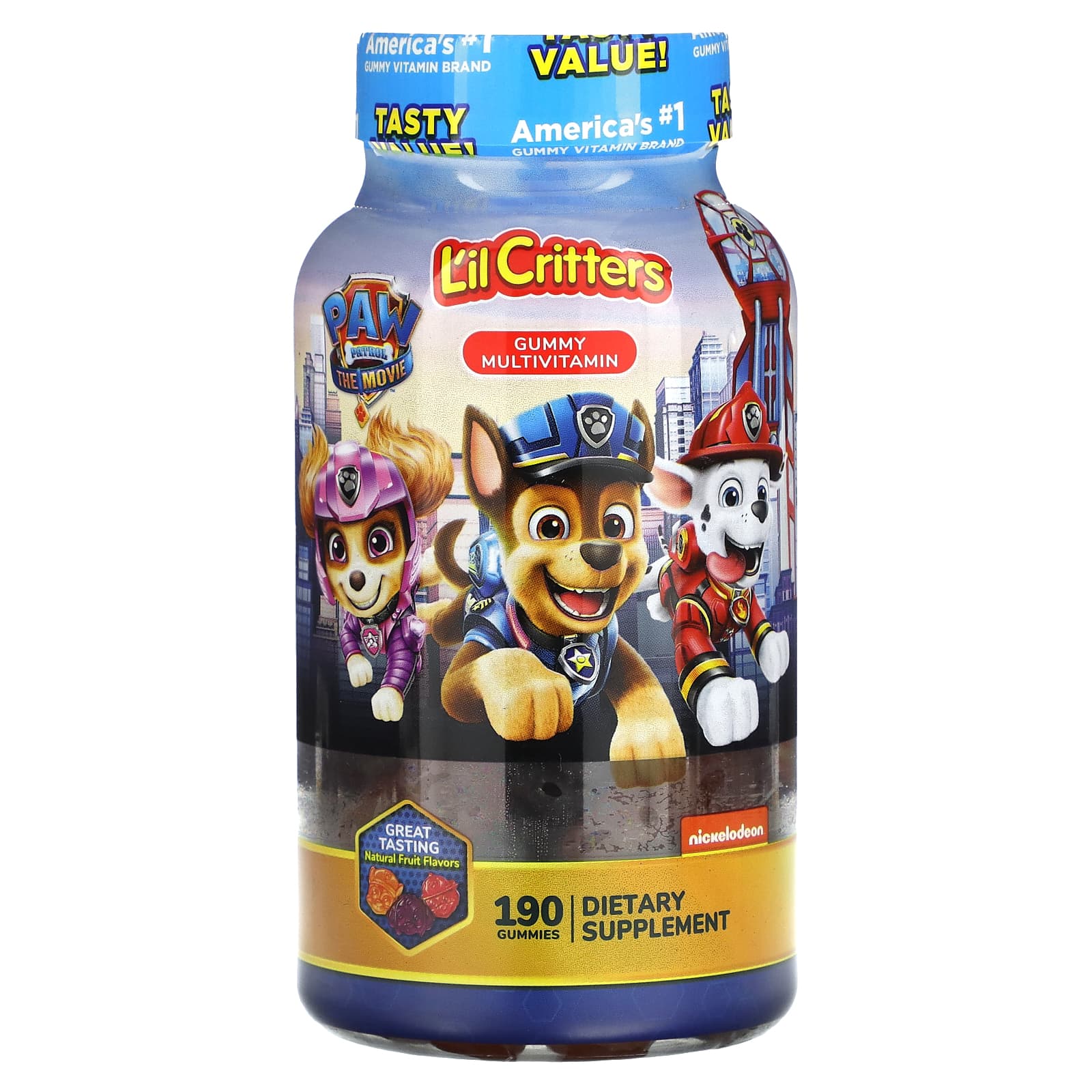

L il Critters, Paw Patrol The Movie, Gummy Multivitamin, Natural Fruit, 190 Gummies