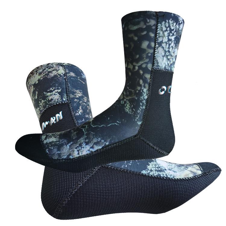 Korean Neoprene Non-Slip Wear-Resistant Dive Socks, 3/5/7mm, Warm & Quick-Drying, Mid-Calf Beach & Outdoor Use