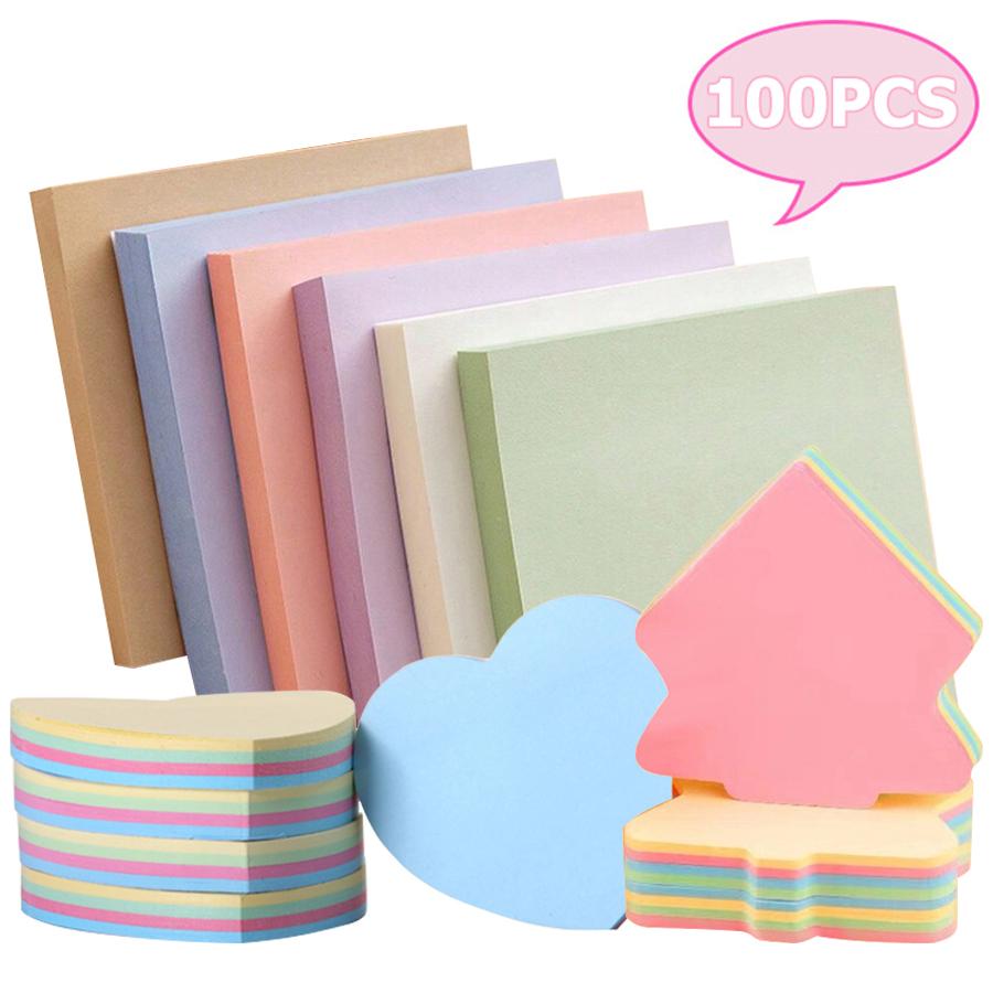100pcs 7.6cm Sticky Notes Paper Daily To Do Memo Pad Check List Bookmark Marker Flags Planner Office Supplies School Stationery