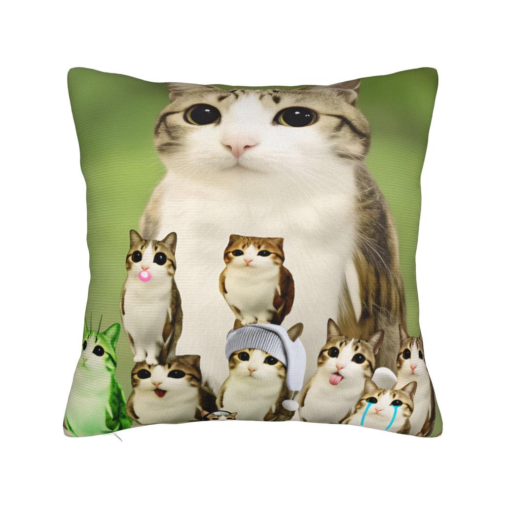 Pillow Cover Green Fruit Space Cat  Fashion Pillow Case For Sofa Home Decor Pillowcases
