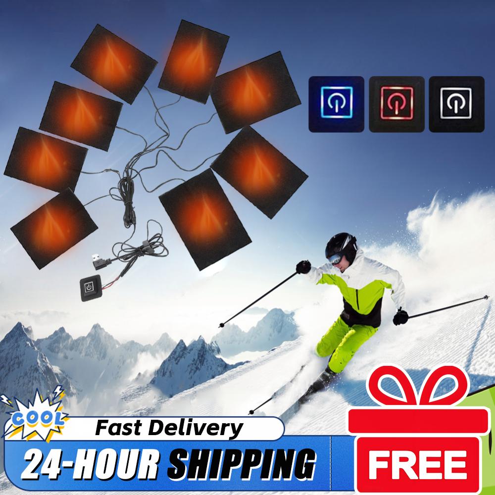 USB Electric Heating Pad Jacket Warming Heating Pad Winter Sport Vest Heated Mat Heating Cloth for Outdoor Winter Camping Hiking