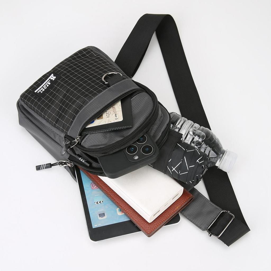 Men's Korean Style Water-Resistant Crossbody Bag: Versatile, Large Capacity, Multi-Layer Backpack for Outdoor Casual Use