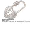 Decorative Buckle Cross Turnbuckle Clasp with Clear Rhinestones Easy Screw Locking Jewelry Connector Bracelets Necklaces Keychains DIY