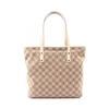 Used Gancini Tote Bag 21 2812 Canvas Leather Beige White Used Women