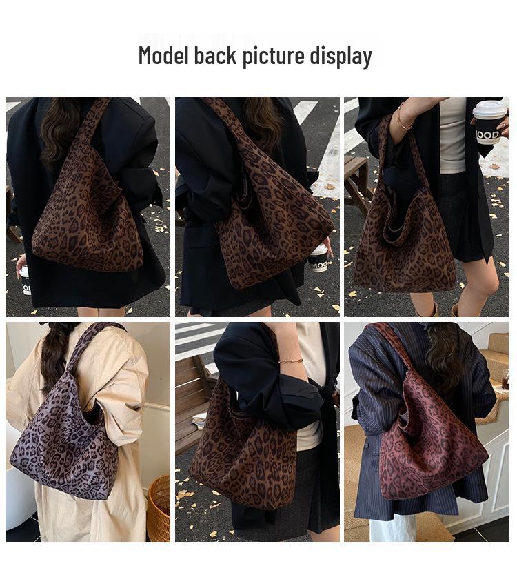 Chic Leopard Print Shoulder Bag: Trendy Versatile Underarm Handbag for Women