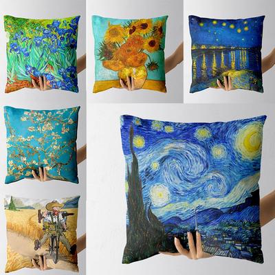 Ölgemälde Kissenbezug Sofa Kissenbezug Sonnenblume Zierkissenbezug Hochzeitsfeier Heimdeko 45x45cm