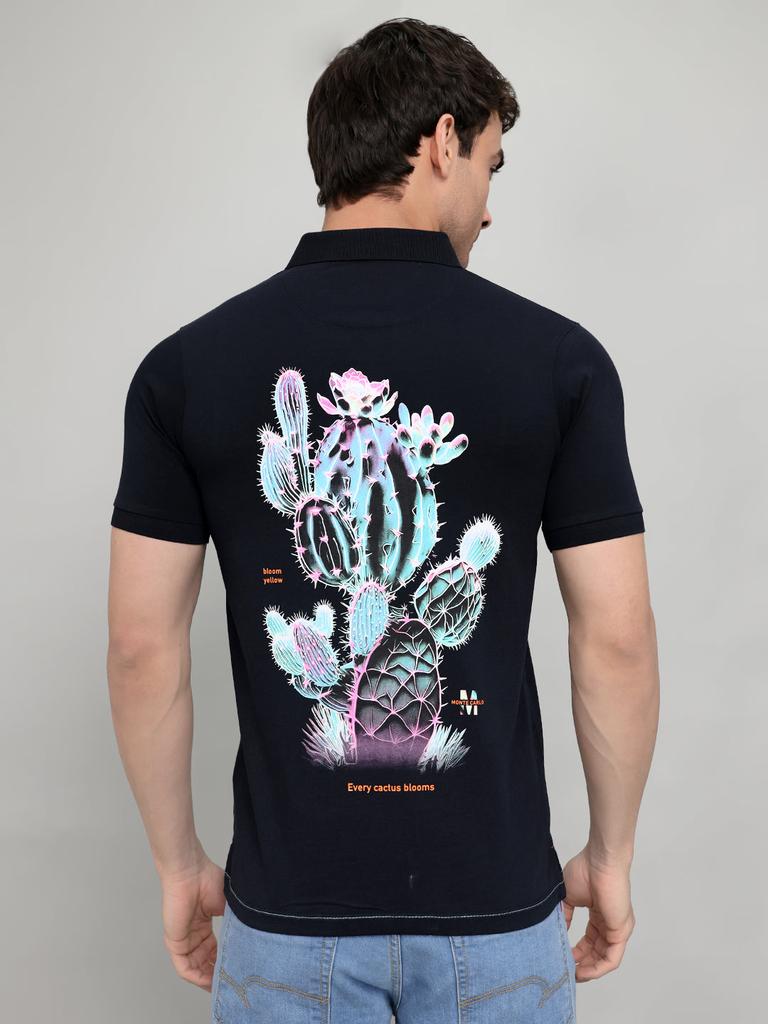 Monte Carlo Men Regular Fit Navy Blue Tshirt