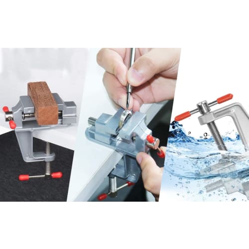 AmoYoung Portable Bench Vise, Small Home Vise, Easy Installation, Hobby Vise, Mini Table Clamp, Rotating Repair Tool