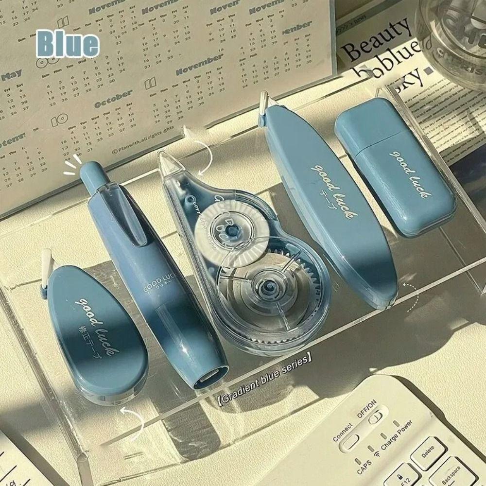 

Набор из 5 гладких корректирующих лент, бесшумная белая маскирующая лента, креативная модифицирующая лента для офиса синий