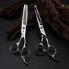6.0-inch Napson Offset Thinning & Serrated Hairdressing Scissors with Carved Screws