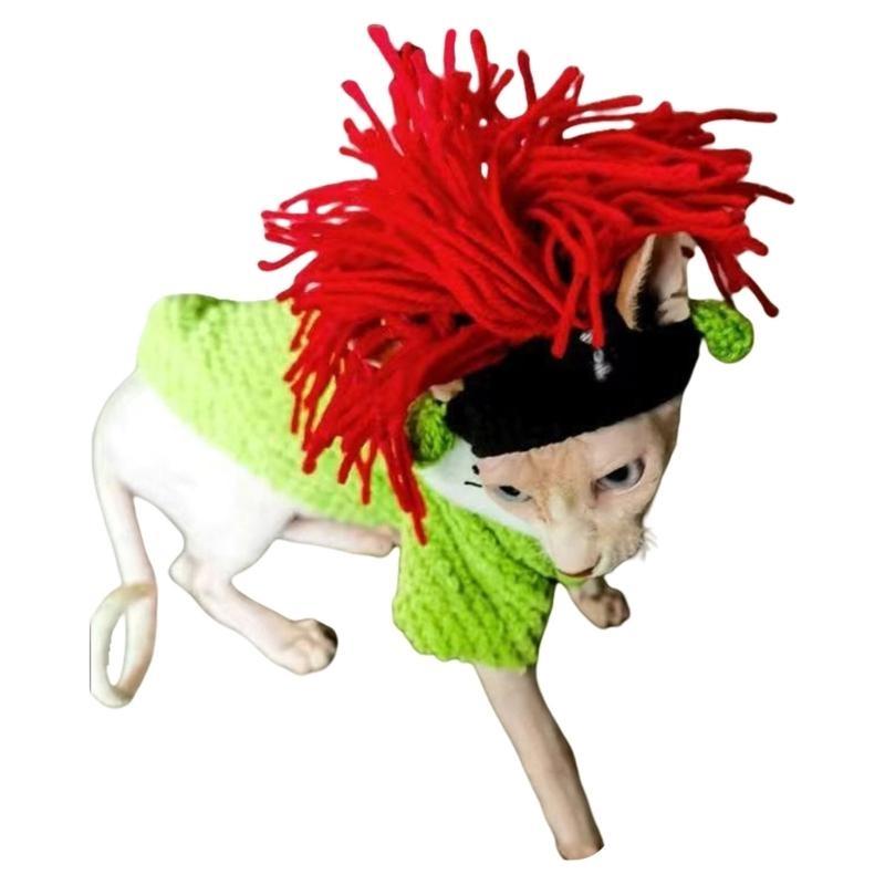 Pet Crocheted Hat Pet Birthday Headgear for Puppies and Cats Lovely Crocheted Hat Christmas Hat Comfortable Wear