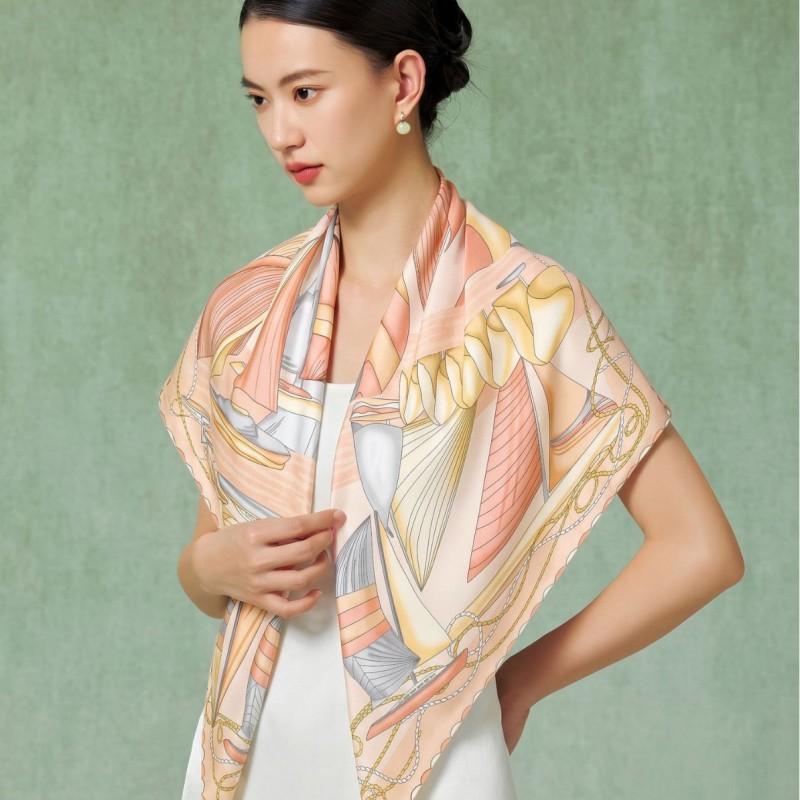 100% Silk Scarf 86x86cm Square Shawl Women Gift Fashion Office Party