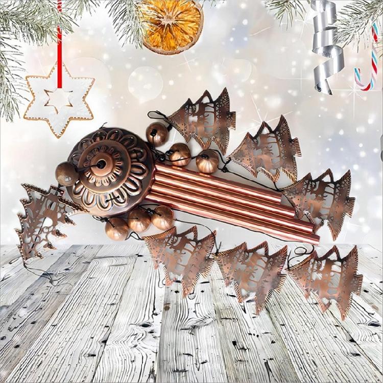 Festives Metal Windchime Bells Hanging Ornament for Christmas Trees, Creates Warm Holiday Ambiances