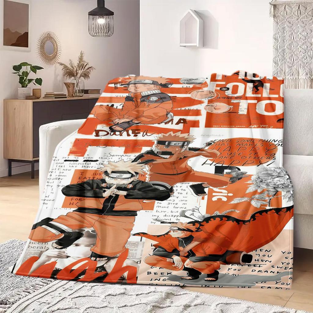 Naruto Anime Tryckt Filt Varm Bekväm Flanellfilt Lämplig för Sovrum, Soffor, Sängar, Stolar, Picknicks, Resor
