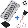 Two Pairs of Magnetic False Eyelashes with Curler - No Glue Needed, European & American Thick Style.