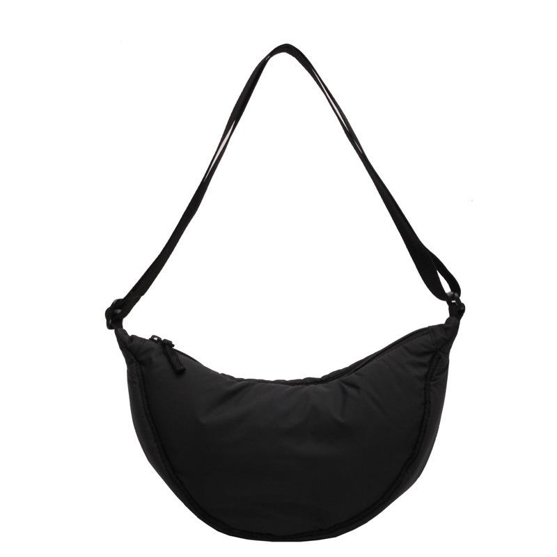 Стильная уличная нейлоновая сумка через плечо, мини-холщовая сумочка с открытым карманом, трендовый дизайн чёрный