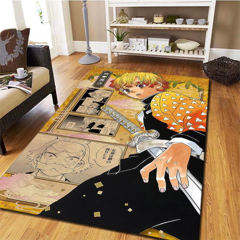 Dämonentöter Teppich für Wohnzimmer Schlafzimmer Zuhause Sofadekoration Kinder Spiel rutschfeste Bodenmatte