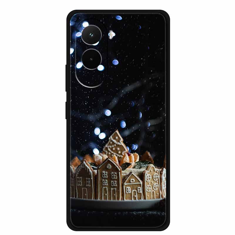 Christmas Phone Case For Poco M7 4G Case Christmas Tree Black Silicone Bumper For Xiaomi Poco M7 4G Cover PocoM7 Cartoon Coque