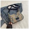 Borsa da viaggio casual con ricamo floreale per donna, borsa a tracolla monospalla personalizzata da ascella