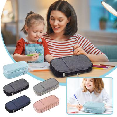 High-value Japanese Large-capacity Pencil Case Korean Version Junior High School Student Canvas Stationery Bag Boys And Girls Cute Pencil Case