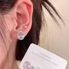 Fashion Versatile Sparkling Zircon Stud Earrings Women's Light Luxury Niche Earrings Design Sense Premium Earrings Women's Small Earbone Stud
