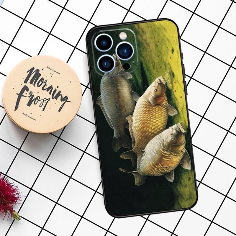 CARP FISHING Case For iPhone 16 15 14 11 12 13 Pro Max Mini X XR XS Max 7 8 16 15 Plus Cover Funda