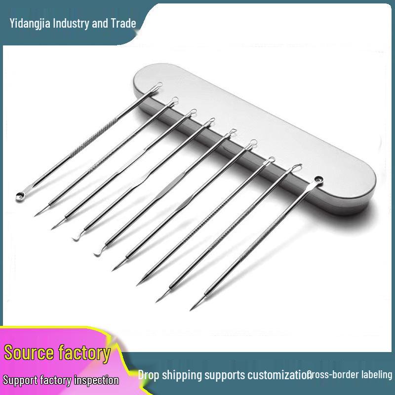

9-Piece Stainless Steel Double-Headed Blackhead and Acne Extractor Set