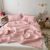 Korejská krajková prošívaná letní přikrývka Princeznovská plisovaná jednobarevná přikrývka velikosti Queen Měkká k pokožce Sada přikrývek nebo jednotlivá přikrývka