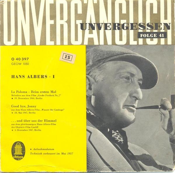 

7inch Record HANS ALBERS Hans Albers I GEOW1050 ODEON 1957 Germany Pop Used