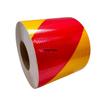 Customized Yellow-Red 15cm*3M Reflective Tapes Left Or Right Twill Warning Safety Stickers Night Reflector Self-Adhesive For Car