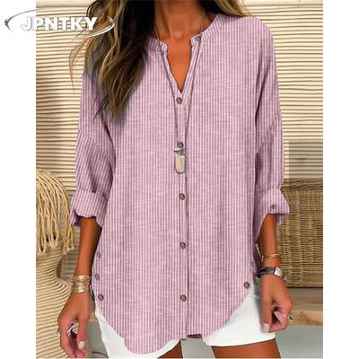 JPNTKYWomen's Fashion Casual Long Sleeve V Neck Blouses & Shirts