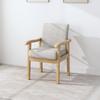 Solid Wood Armchair with Soft Padding and Backrest for Office or Elderly Use