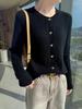 Women's 2025 Retro Cable Knit Cardigan, Long Sleeve, Round Neck, Loose Fit, Short Sweater Jacket, Versatile Layering Piece