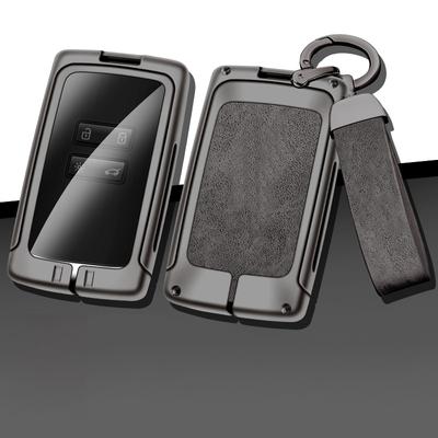 Metal Leather Car Key Case Cover for Renault Koleos Kadjar Captur Megane Clio Scenic Talisman for Bacia Sandero Car Accessories