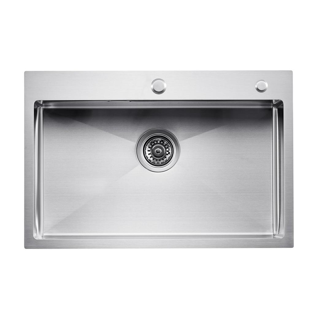 68cm Kitchen Sink Top Mount Single Bowl Drop-In Basin Stainless Steel Bar