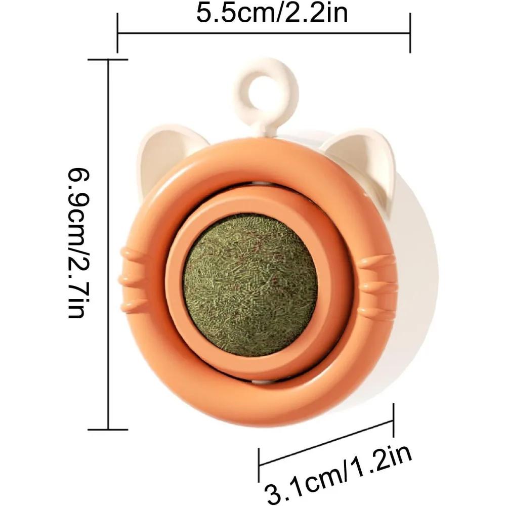 Natural Catnip Ball Cat Wall Stick-on Toy Scratcher Treats Healthy Natural Removes Ball to Promote Digestion Cat Grass Snack