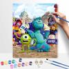 Disney Monsters University oil paint by numbers painting kit handmade diy home decor gifts wall art canvas picture for living room